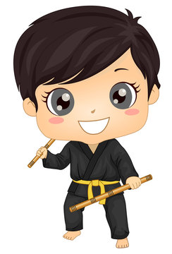 Kid Boy Modern Arnis Illustration