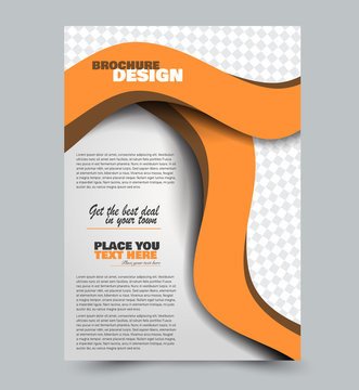 Flyer design template. Orange color. Vector illustration.
