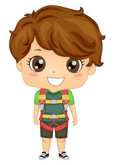 Kid Boy Sports Wall Climbing Harness Illustration