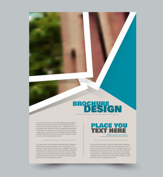 Flyer design template. Blue color. Vector illustration.
