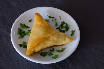 Samoosas, also sometimes referred to as a somosa, are an ever popular Indian delicacy in Durban, South Africa. Durban has the largest Indian polulation of any Western city in the world.