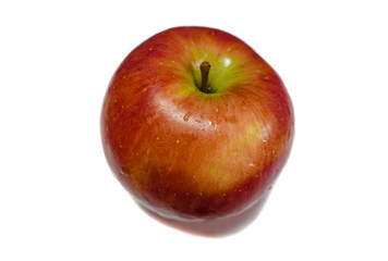 Red apple close up isolated on white background