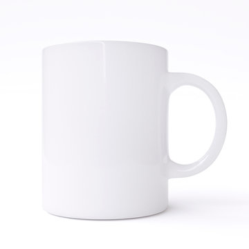 Big white mug isolated on white background. 3d image