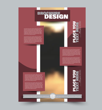 Flyer design template. Brochure layout. Red color. Vector illustration.