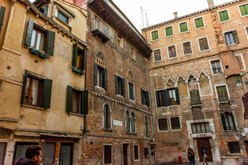 Italy, Venice, view of palace in typical Venetian style.