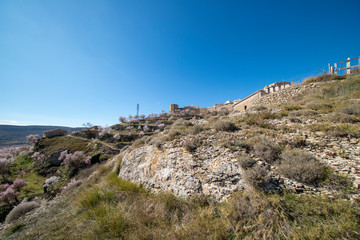 Path through the mountain next to the town of Morella