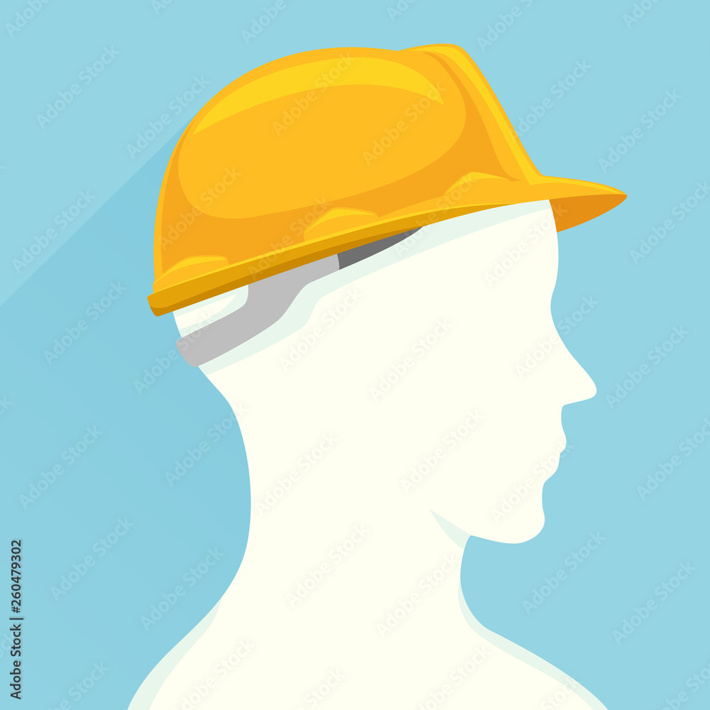 Sticker man profile construction worker illustration