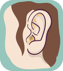 Ear Symptom Crusty Illustration