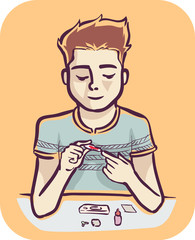 Man HIV Test Kit Illustration