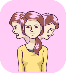 Girl Personality Changes Illustration