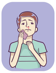 Man Symptom Nose Bleed Illustration