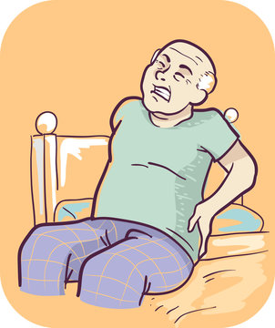 recommend clip art: Senior Man Symptom Joint Stiffness Illustration