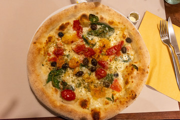 Closeup of Neapolitan pizza