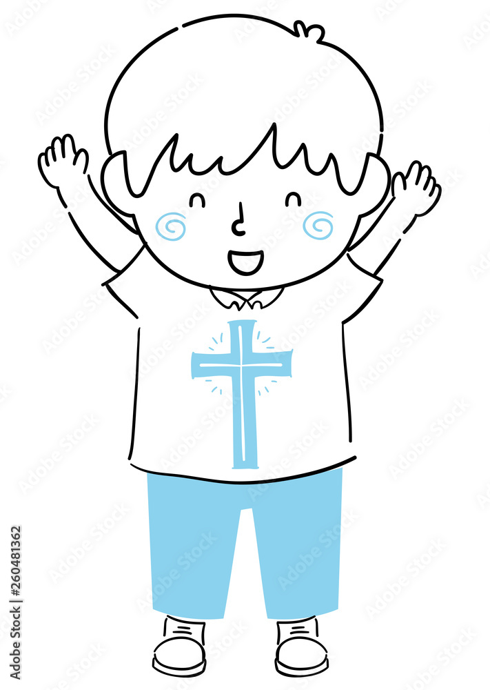 Poster Kid Boy Doodle Christ Within Illustration