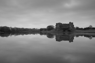Fototapeta na wymiar A Misty Morning at Carew Castle