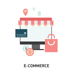 Shopping and e-commerce flat illustration
