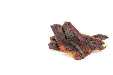 Obraz premium dried fish fillets on a white background