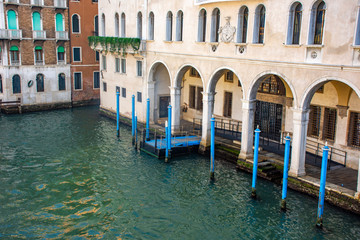 Fototapeta na wymiar Italy, Venice, mooring in the Grand Canal.