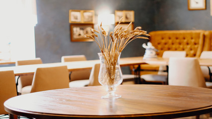 vase in the interior of the restaurant