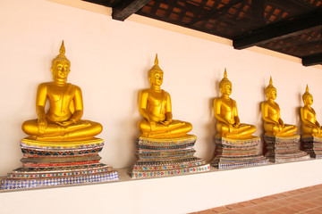 Golden Buddha Statue at Wat Phutthaisawan Temple in Ayutthaya, Thailand.