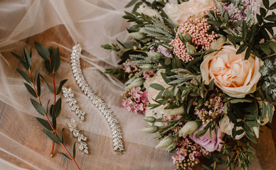 wedding bouquet of white roses