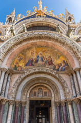Fototapeta na wymiar Italy, Venice, details and view of the Basilica of San Marco