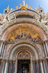 Italy, Venice, details and view of the Basilica of San Marco