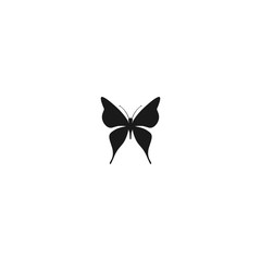 Butterfly vector silhouette icon. Black isolated butterfly vector symbol.