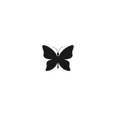 Butterfly black isolated silhouette icon. Butterfly symbol for decoration.