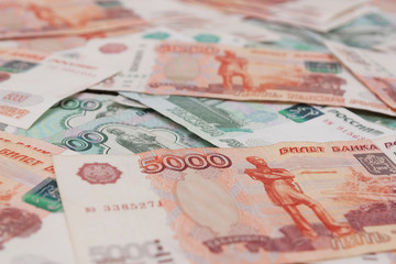 Obraz premium Money. Russian rubles in denominations of 1000 and 5000 rubles