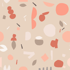 Abstract seamless vector pattern  with nude and terracotta colors 