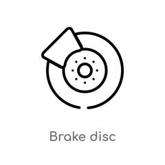 outline brake disc vector icon. isolated black simple line element illustration from transportation concept. editable vector stroke brake disc icon on white background