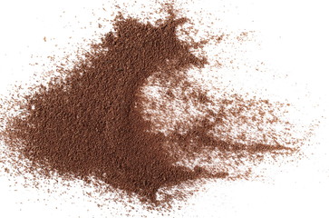 Cinnamon powder pile isolated on white background