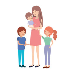 woman with children avatar character