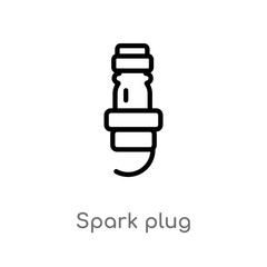 outline spark plug vector icon. isolated black simple line element illustration from transportation concept. editable vector stroke spark plug icon on white background