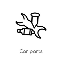 outline car parts vector icon. isolated black simple line element illustration from transportation concept. editable vector stroke car parts icon on white background