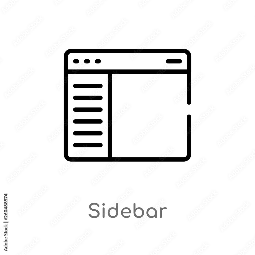 Poster outline sidebar vector icon. isolated black simple line element illustration from ui concept. editab
