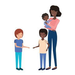 woman with children avatar character