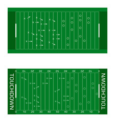 Vector flat rugby field illustration. Abstract sport illustration