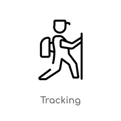 outline tracking vector icon. isolated black simple line element illustration from user interface concept. editable vector stroke tracking icon on white background
