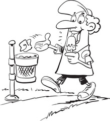 Happy kid boy eating chocolate ice cream