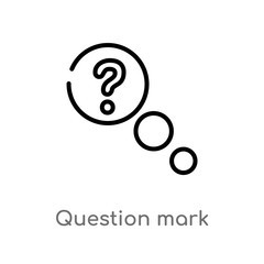 outline question mark vector icon. isolated black simple line element illustration from user interface concept. editable vector stroke question mark icon on white background