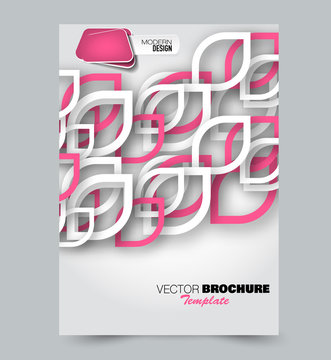 Flyer template. Brochure layout. Annual report cover or print out poster design. Pink color. Vector illustration.