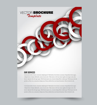 Flyer template. Brochure layout. Annual report cover or print out poster design. Red color. Vector illustration.