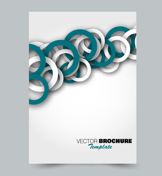 Flyer template. Brochure layout. Annual report cover or print out poster design. Blue color. Vector illustration.