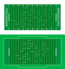 Vector flat rugby field illustration. Abstract sport illustration