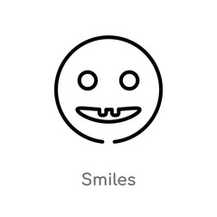 outline smiles vector icon. isolated black simple line element illustration from user interface concept. editable vector stroke smiles icon on white background