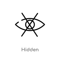 outline hidden vector icon. isolated black simple line element illustration from user interface concept. editable vector stroke hidden icon on white background