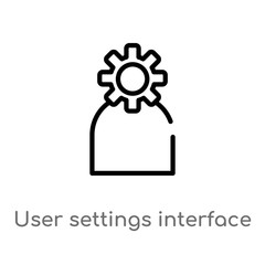 outline user settings interface vector icon. isolated black simple line element illustration from user interface concept. editable vector stroke user settings interface icon on white background