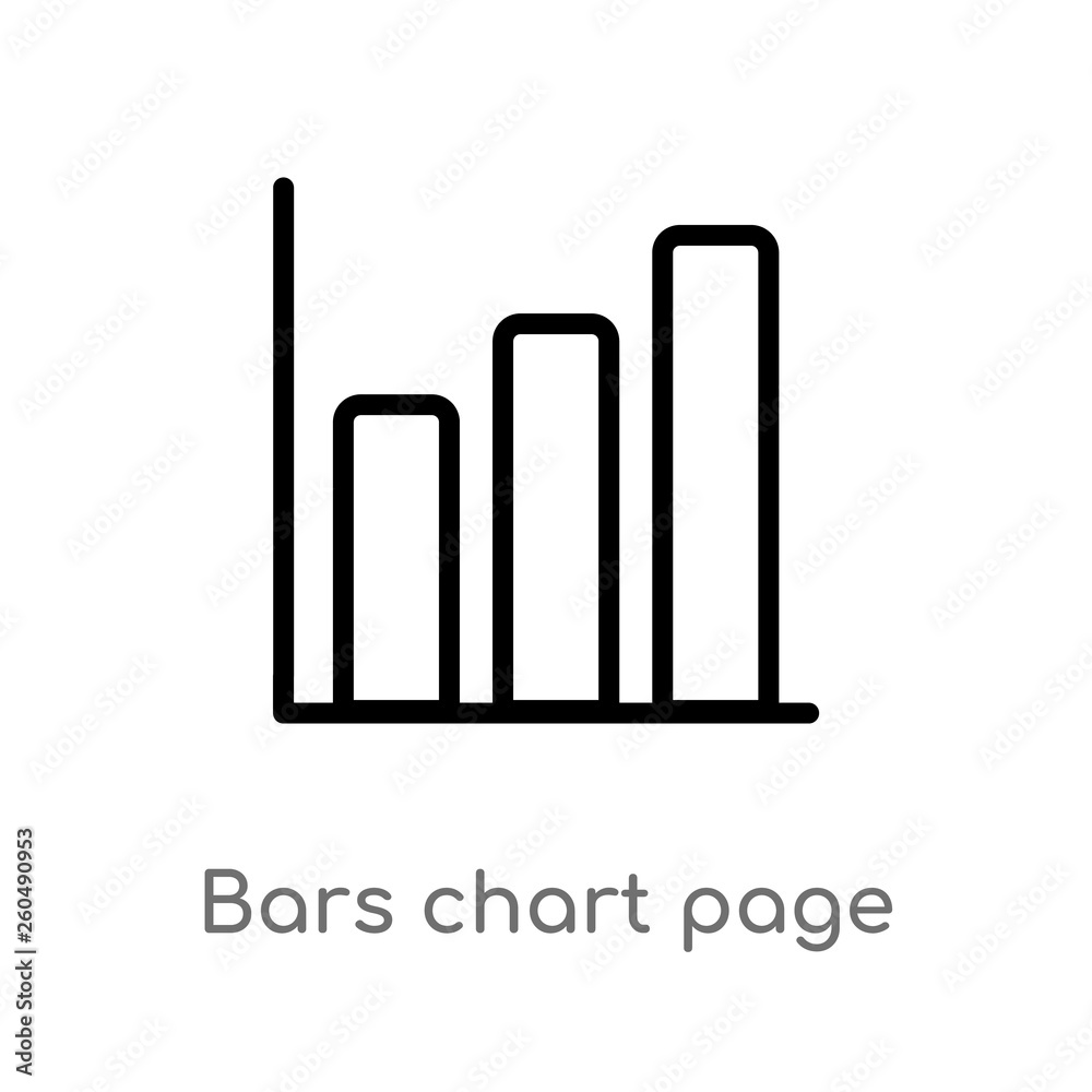 Poster outline bars chart page vector icon. isolated black simple line element illustration from user inter